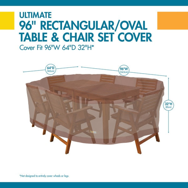 Ultimate Mocha Patio Rectangle Table Set Cover, 96