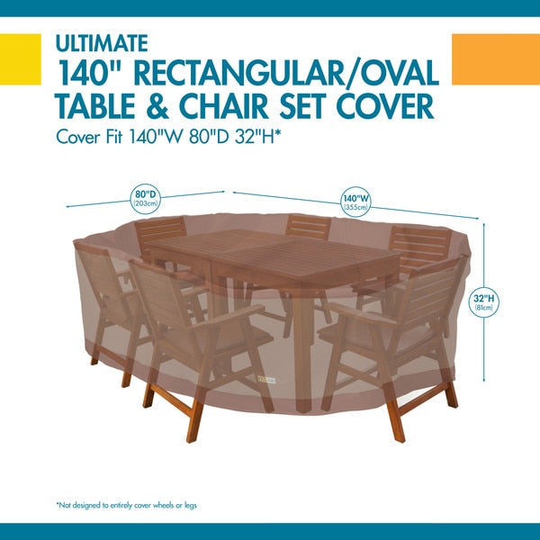 Ultimate Mocha Patio Rectangle Table Set Cover, 140