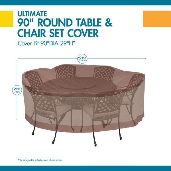 Ultimate Mocha Patio Round Table Set Cover, 90
