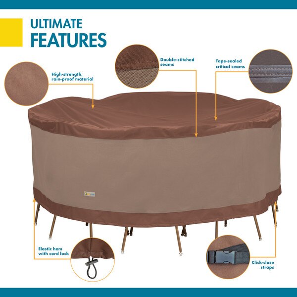 Ultimate Mocha Patio Round Table Set Cover, 90