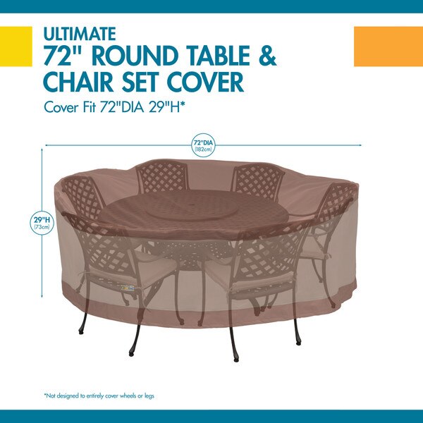 Ultimate Brown Patio Table Set Cover, 72