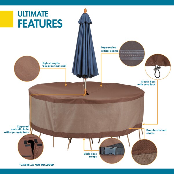 Ultimate Brown Patio Table Set Cover, Ultimate, 96