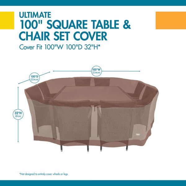 Ultimate Brown Patio Table Set Cover, 100