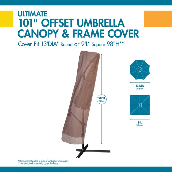 Ultimate Mocha Patio Offset Umbrella Cover, Ultima, 34