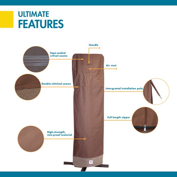 Ultimate Mocha Patio Offset Umbrella Cover, Ultima, 34