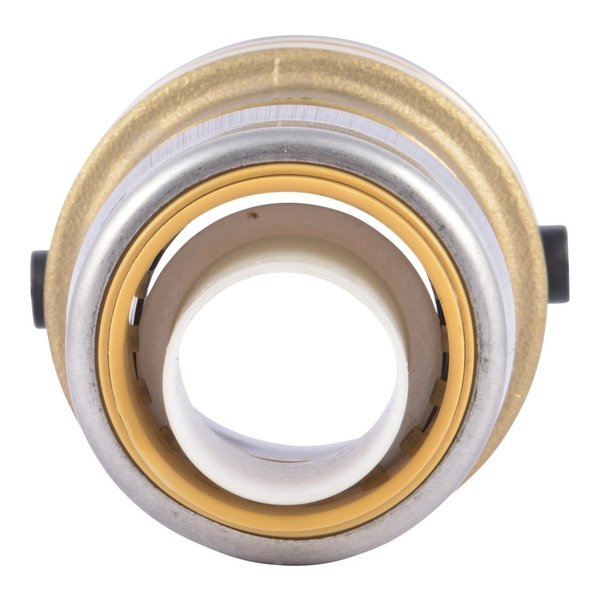 DZR Brass Reducing Coupling, 1-1/4 in Tube Size