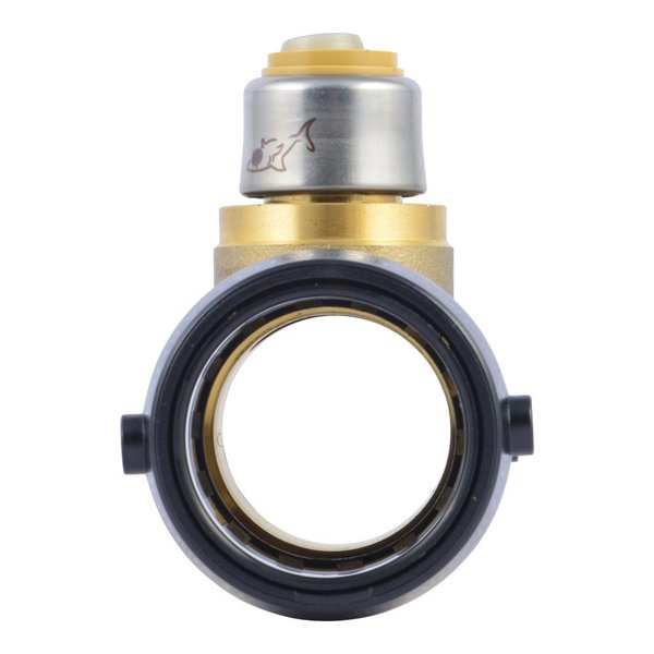 DZR Brass Reducing Tee, 1-1/4 in Tube Size