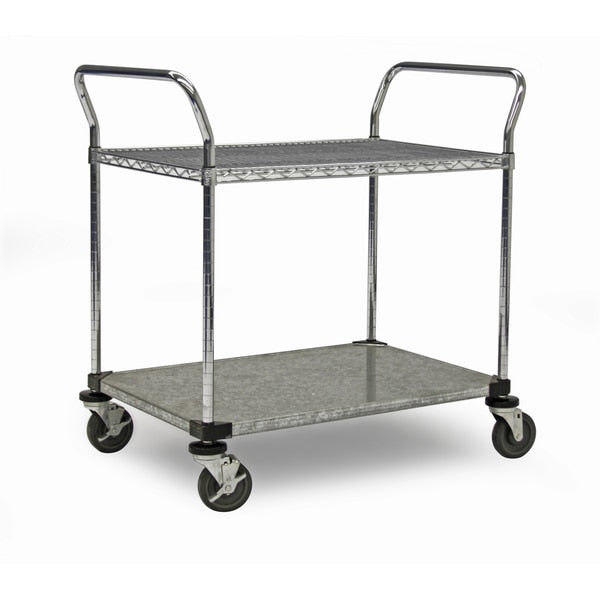 Solid Utility Cart, 2-Shelf, 24x36x40