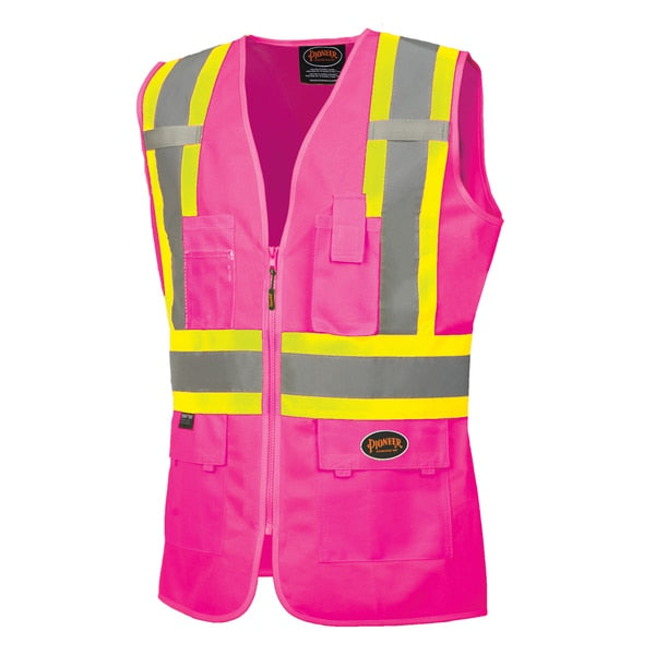 Ladies Mesh Back Vest, Pink, Large