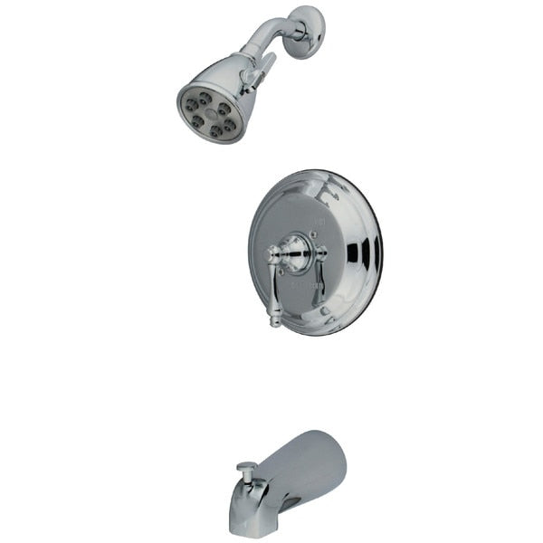Tub and Shower Faucet, Polished Chrome, Wall Mount