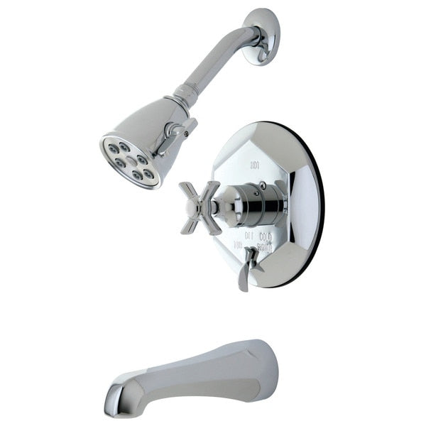 Tub and Shower Faucet, Polished Chrome, Wall Mount