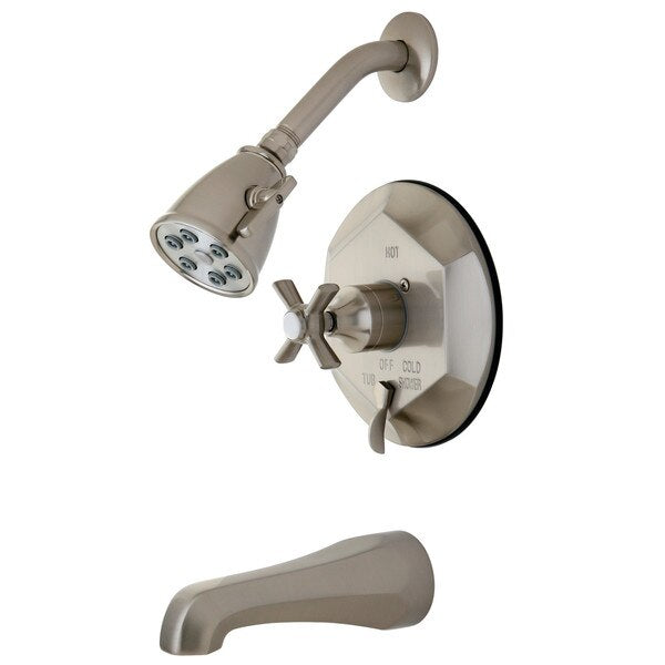 Tub and Shower Faucet, Brushed Nickel, Wall Mount