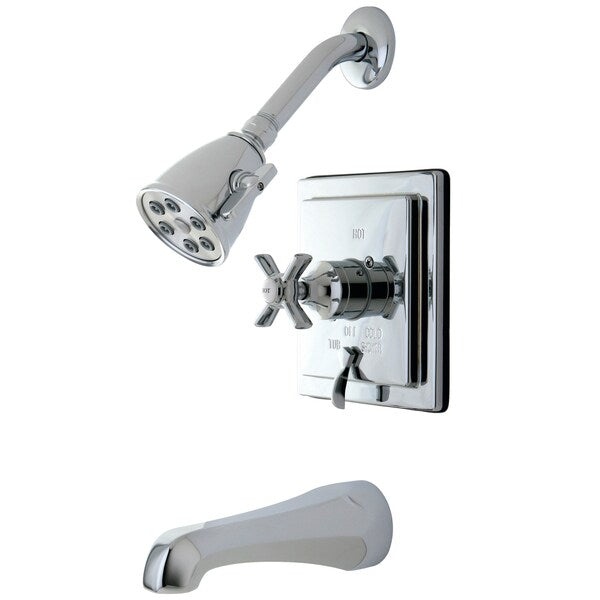 Tub and Shower Faucet, Polished Chrome, Wall Mount