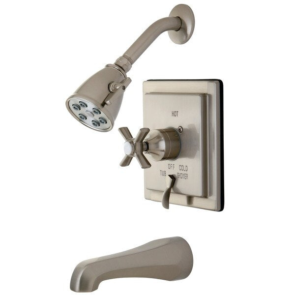 Tub and Shower Faucet, Brushed Nickel, Wall Mount