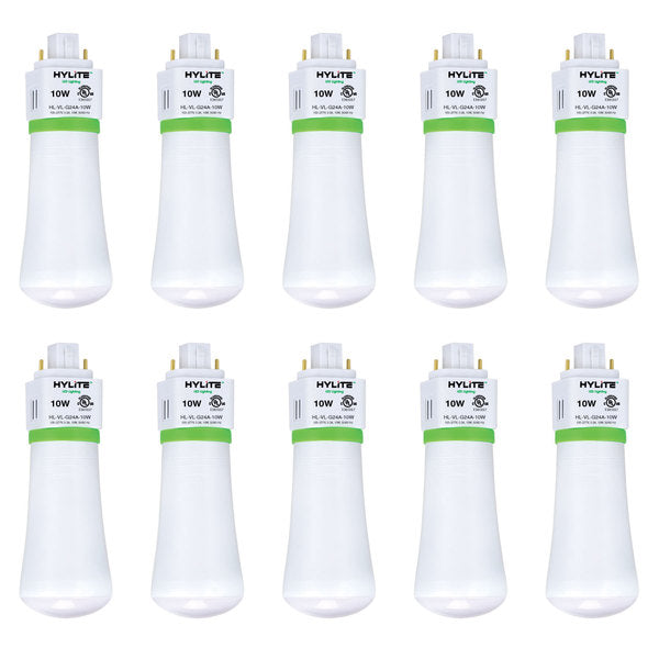 LED Repl Lamp for 18W/26W/32W VL CFL, 10W, 822 Lumens, 5000K, 10-Pack