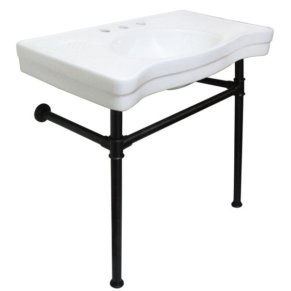 VPB1365ST Ceramic Basin With Stainless Steel Pedestal