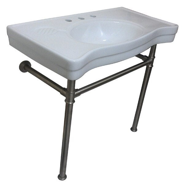 VPB1368ST Ceramic Basin With Stainless Steel Pedestal