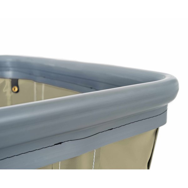 Vinyl Basket Truck with Air Cushion Bumper and Steel Base, 10 Bushel, Beige