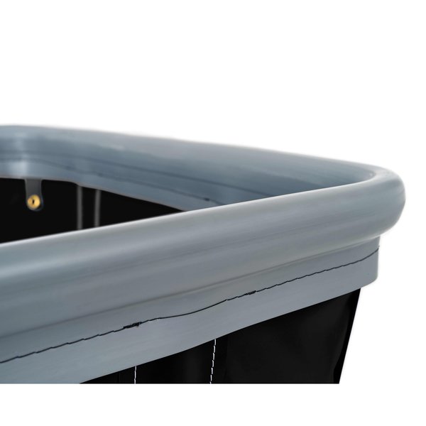 Vinyl Basket Truck with Air Cushion Bumper and Steel Base, 20 Bushel, Black