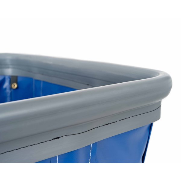 Vinyl Basket Truck with Air Cushion Bumper and Steel Base, 20 Bushel, Blue