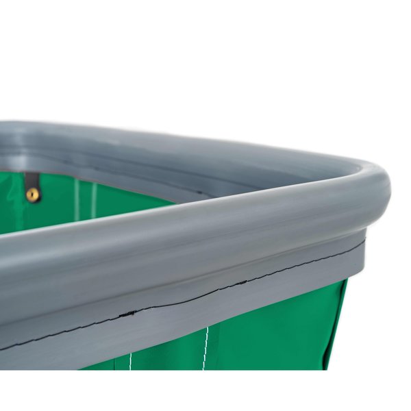 Vinyl Basket Truck with Air Cushion Bumper and Steel Base, 18 Bushel, Forest Green