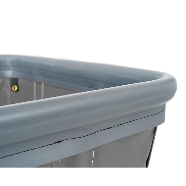 Vinyl Basket Truck with Air Cushion Bumper and Steel Base, 16 Bushel, Gray