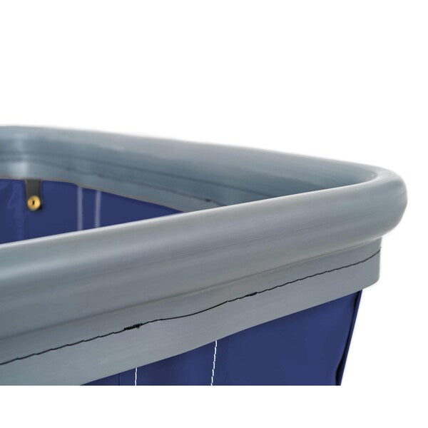 Vinyl Basket Truck with Air Cushion Bumper and Steel Base, 6 Bushel, Navy