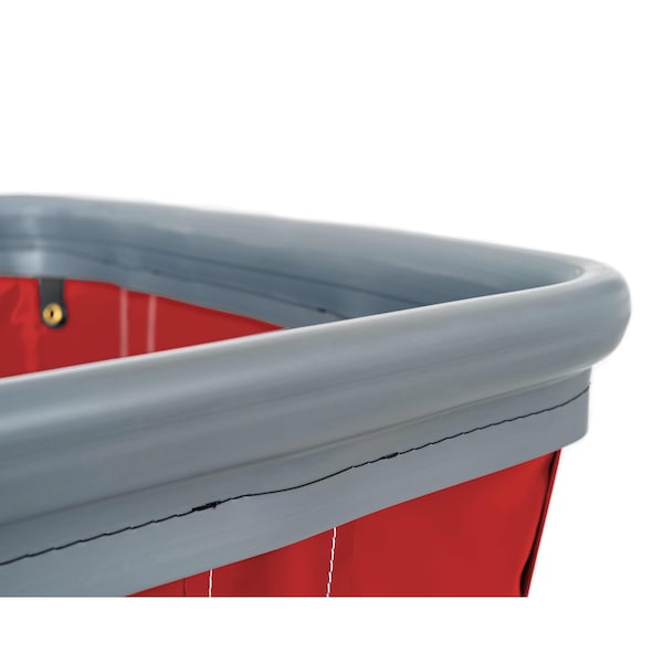 Vinyl Basket Truck with Air Cushion Bumper and Steel Base, 20 Bushel, Red