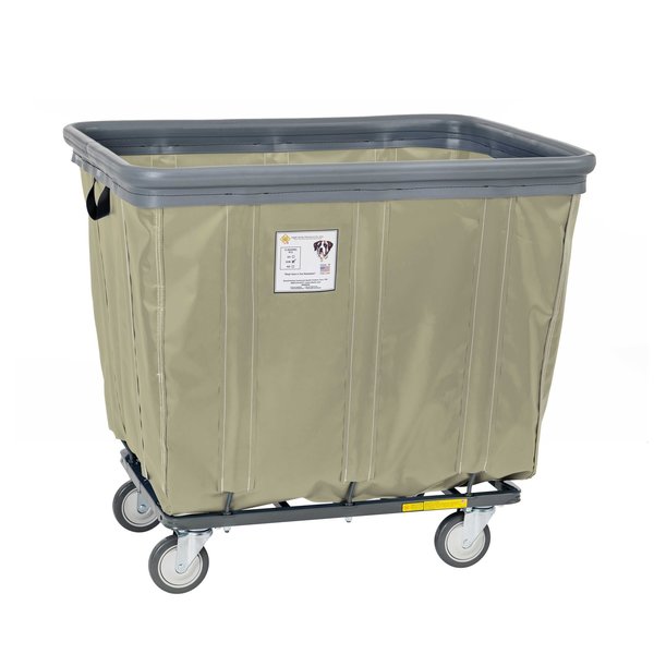Vinyl Basket Truck with Air Cushion Bumper and Steel Base, 8 Bushel, Beige