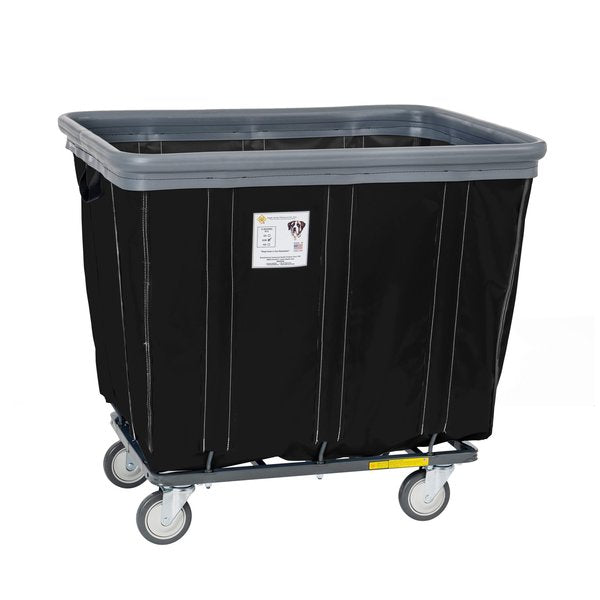 Vinyl Basket Truck with Air Cushion Bumper and Steel Base, 12 Bushel, Black