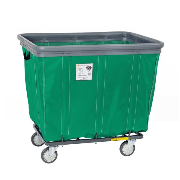 Vinyl Basket Truck with Air Cushion Bumper and Steel Base, 16 Bushel, Forest Green