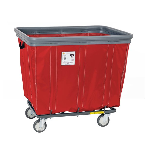 Vinyl Basket Truck with Air Cushion Bumper and Steel Base, 14 Bushel, Red