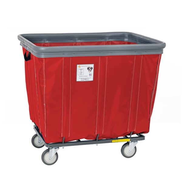Vinyl Basket Truck with Air Cushion Bumper and Steel Base, 6 Bushel, Red