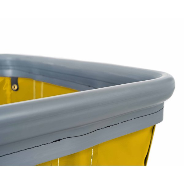 Vinyl Basket Truck with Air Cushion Bumper and Steel Base, 6 Bushel, Yellow