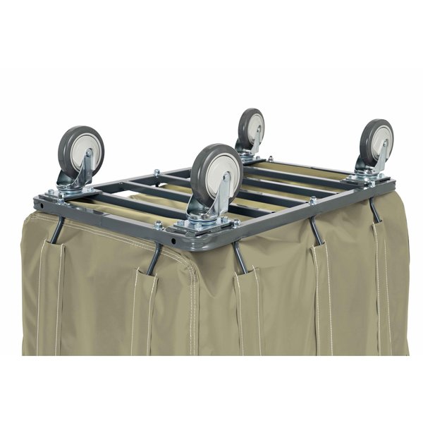 Vinyl Basket Truck with Air Cushion Bumper and Steel Base, 8 Bushel, Beige