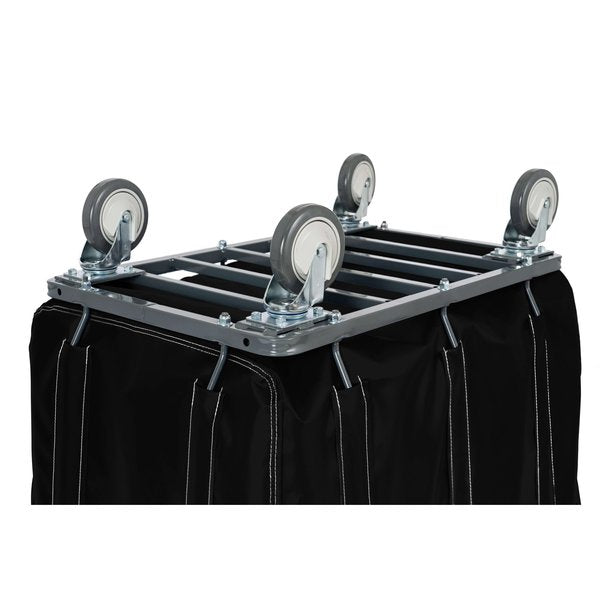 Vinyl Basket Truck with Air Cushion Bumper and Steel Base, 18 Bushel, Black