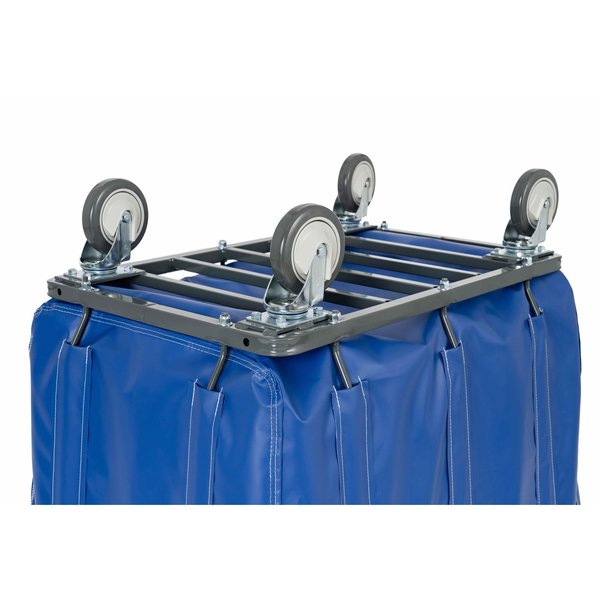 Vinyl Basket Truck with Air Cushion Bumper and Steel Base, 20 Bushel, Blue