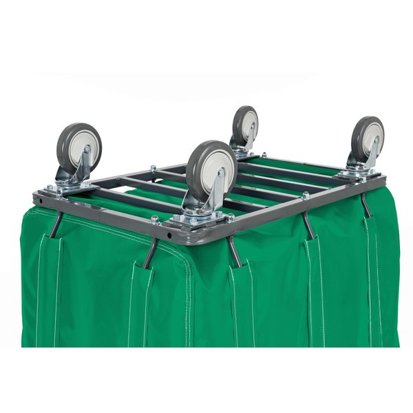 Vinyl Basket Truck with Air Cushion Bumper and Steel Base, 16 Bushel, Forest Green