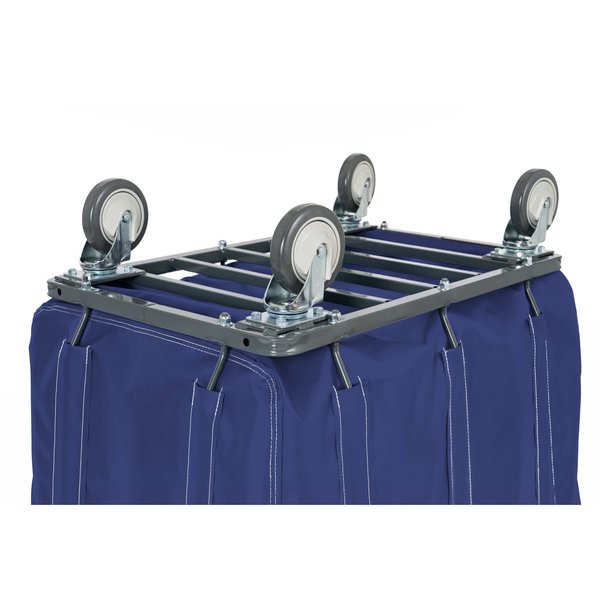 Vinyl Basket Truck with Air Cushion Bumper and Steel Base, 12 Bushel, Navy