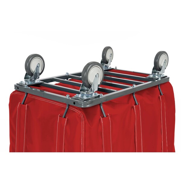 Vinyl Basket Truck with Air Cushion Bumper and Steel Base, 20 Bushel, Red