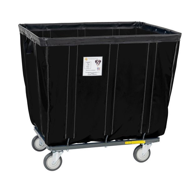 Vinyl Basket Truck with Steel Base, 12 Bushel, Black