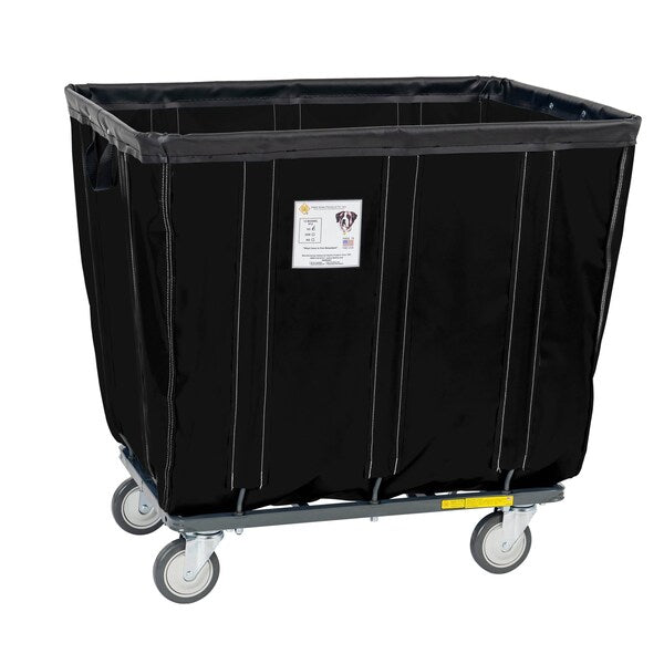 Vinyl Basket Truck with Steel Base, 6 Bushel, Black