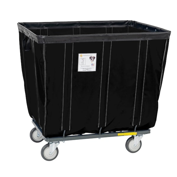 Vinyl Basket Truck with Steel Base, 14 Bushel, Black