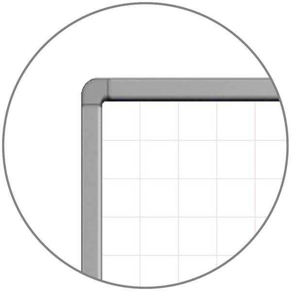 Wall-Mounted Magnetic Ghost Grid Whiteboard, 72