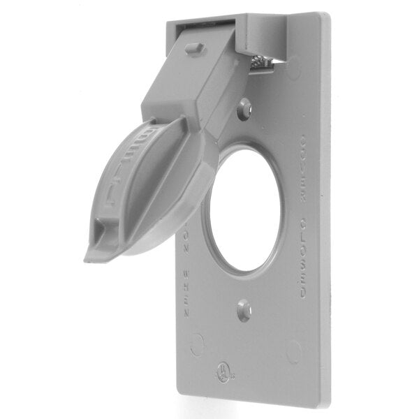 Weatherproof Wall Plates, Number of Gangs: 1 Zinc, Gray