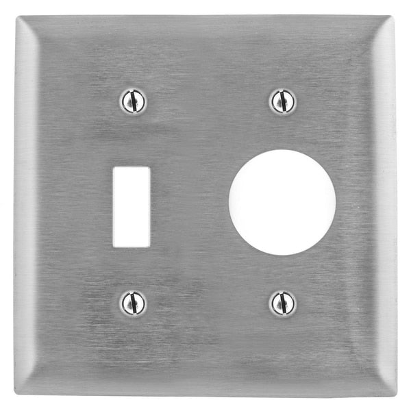 Opening Wall Plates, Number of Gangs: 2 Stainless Steel, Brushed Finish