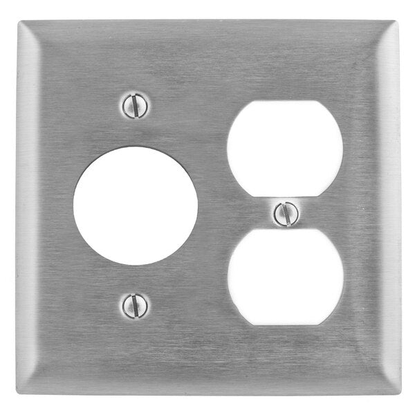 Wall Plates, Number of Gangs: 2 Stainless Steel, Brushed Finish