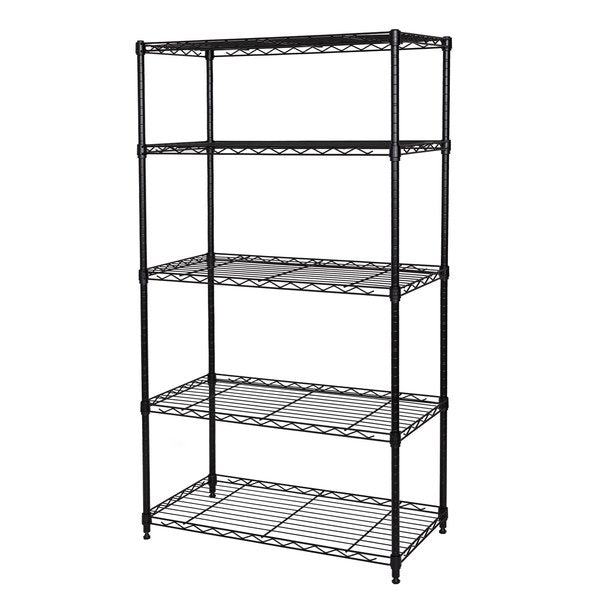 Steel Wire Shelving, 5 Tier, 4 Steel Poles