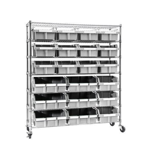 NSF Bin Rack, 7 Tier, 22 Bin, Extra Large