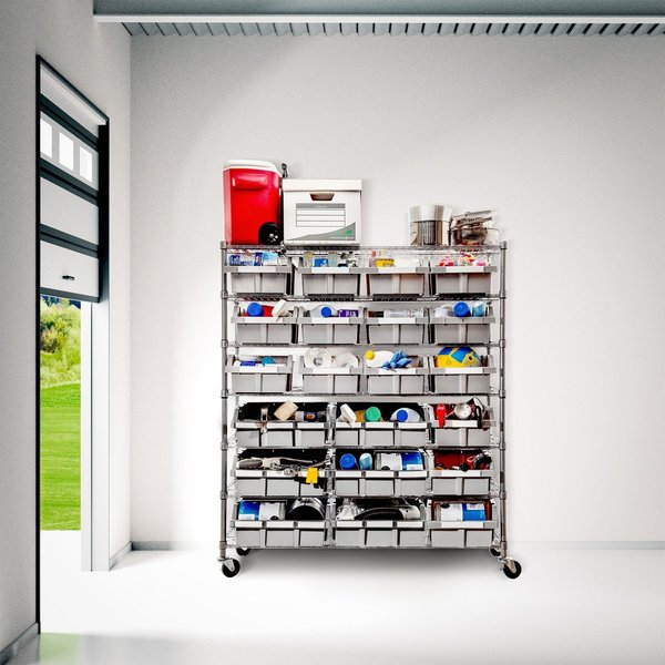 NSF Bin Rack, 7 Tier, 22 Bin, Extra Large